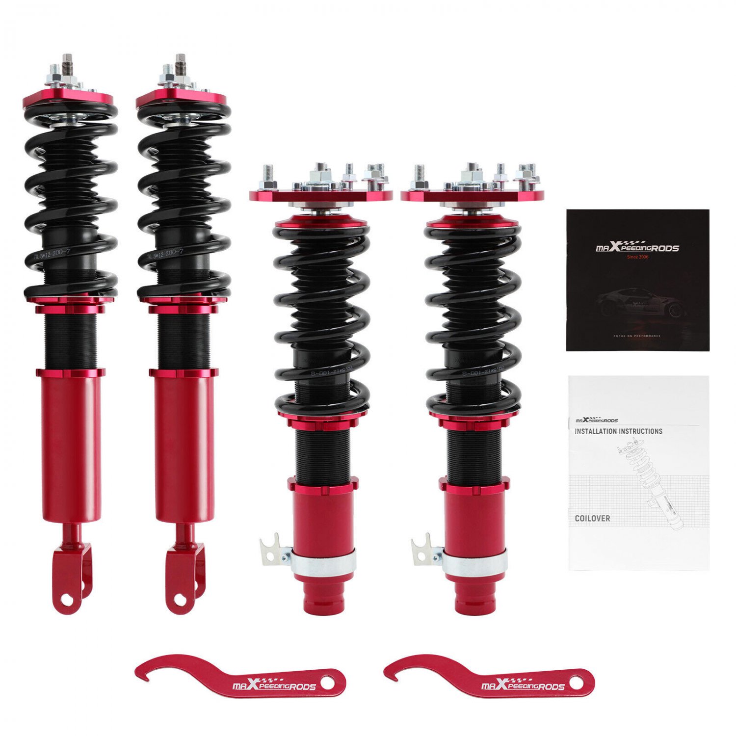 4PCS Coilover Suspension Spring Struts For Honda Prelude 1992-2001 Adj. Height