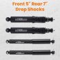 5" Front 7" Rear Drop Shocks For Chevy GMC C1500 2WD 1988-1998 Powder-coated