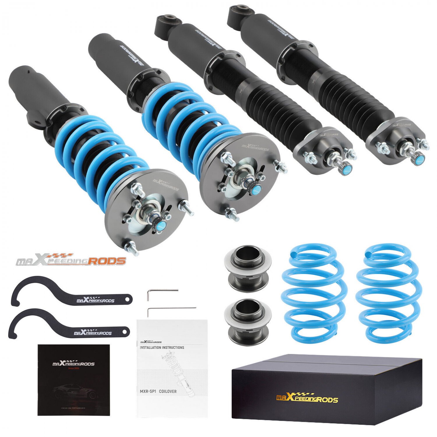 Maxpeedingrods 24-Way Damper Coilovers Struts For BMW E46 320i 325i 330i 98-06