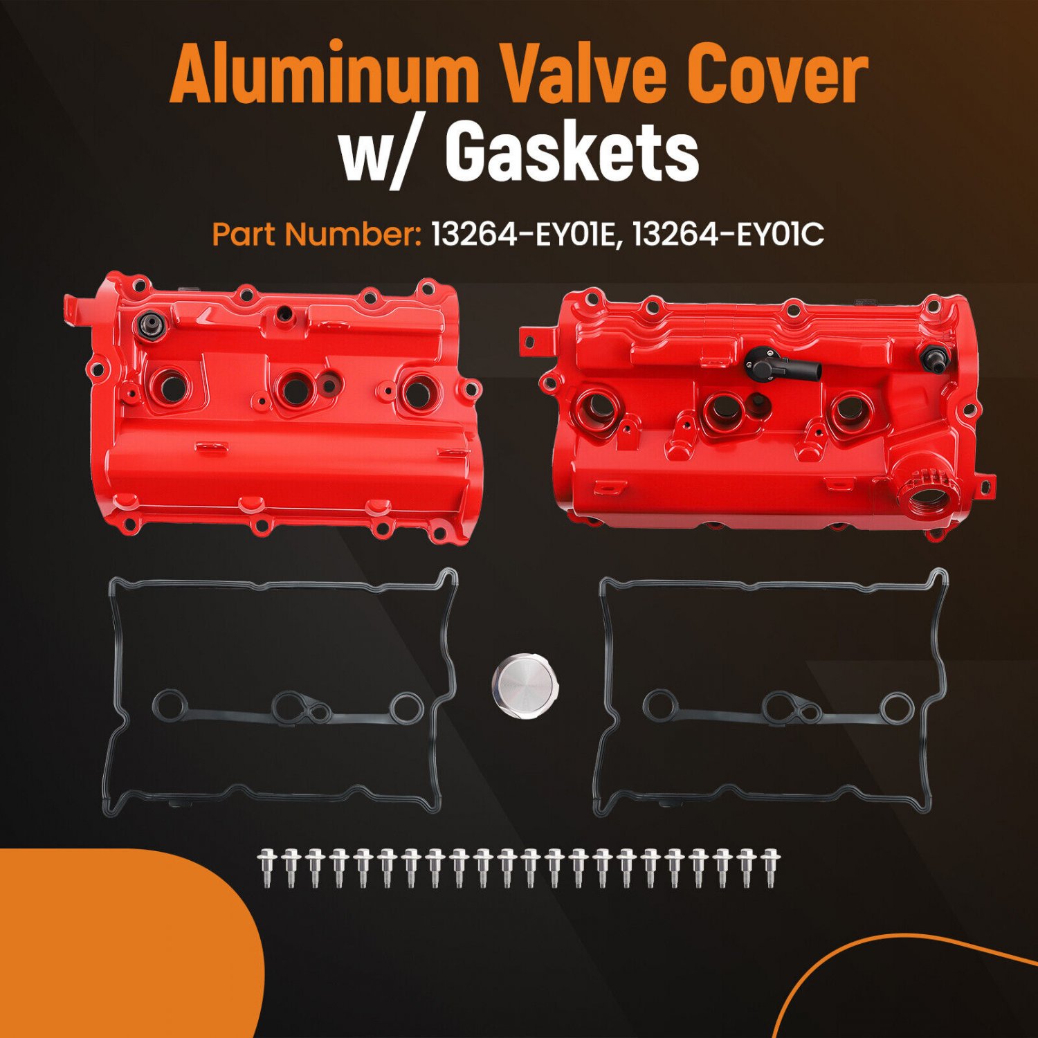 2pc Upgrade Aluminum Valve Cover Set for Infiniti G37 2008-2013 VQ37VHR Engine