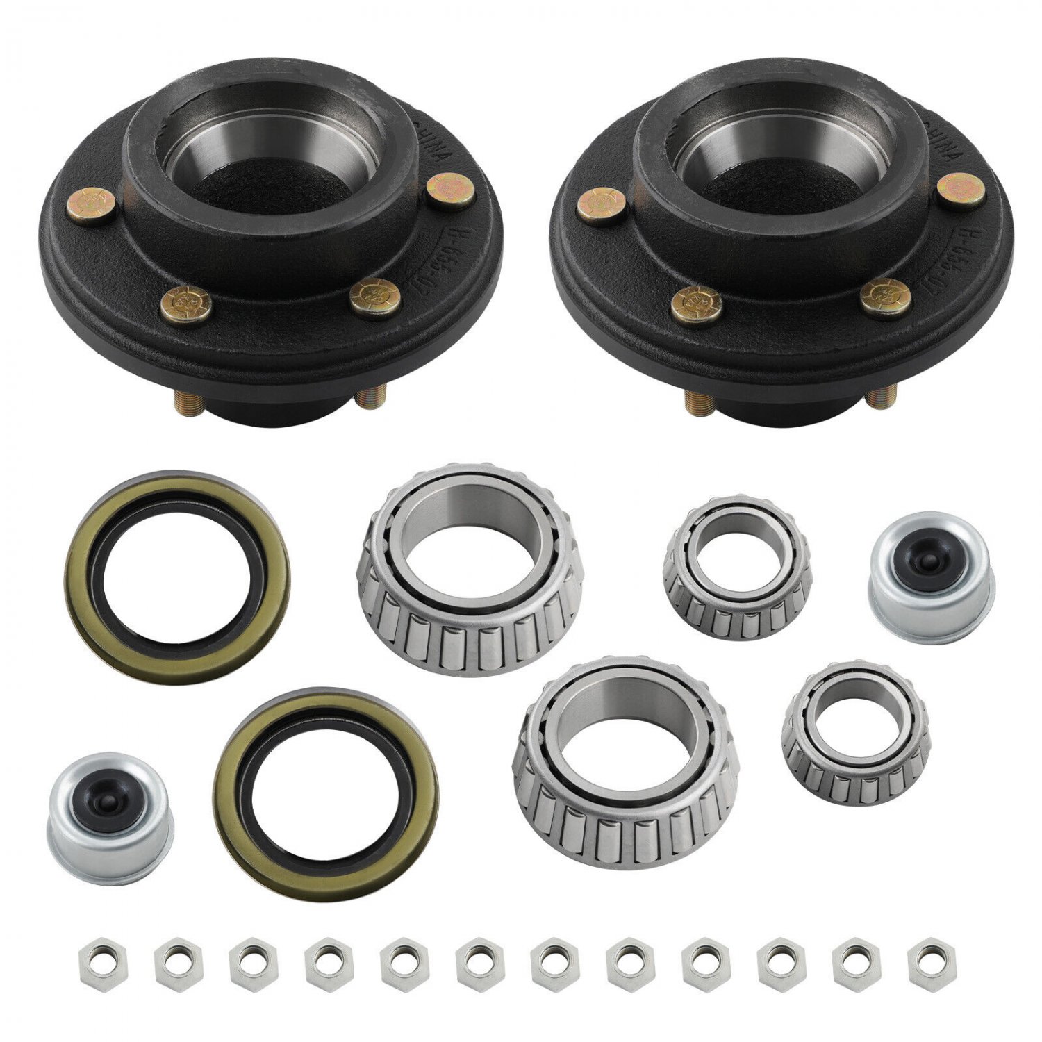 2x Trailer Hubs Convert Mobile Home with Bearings 6000# 6 Lug 6x5.5 Idler Axle