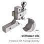 2 inch Trailer Connection Receiver Trailer Tow Hook 6" Drop Adjustable 5000 lbs