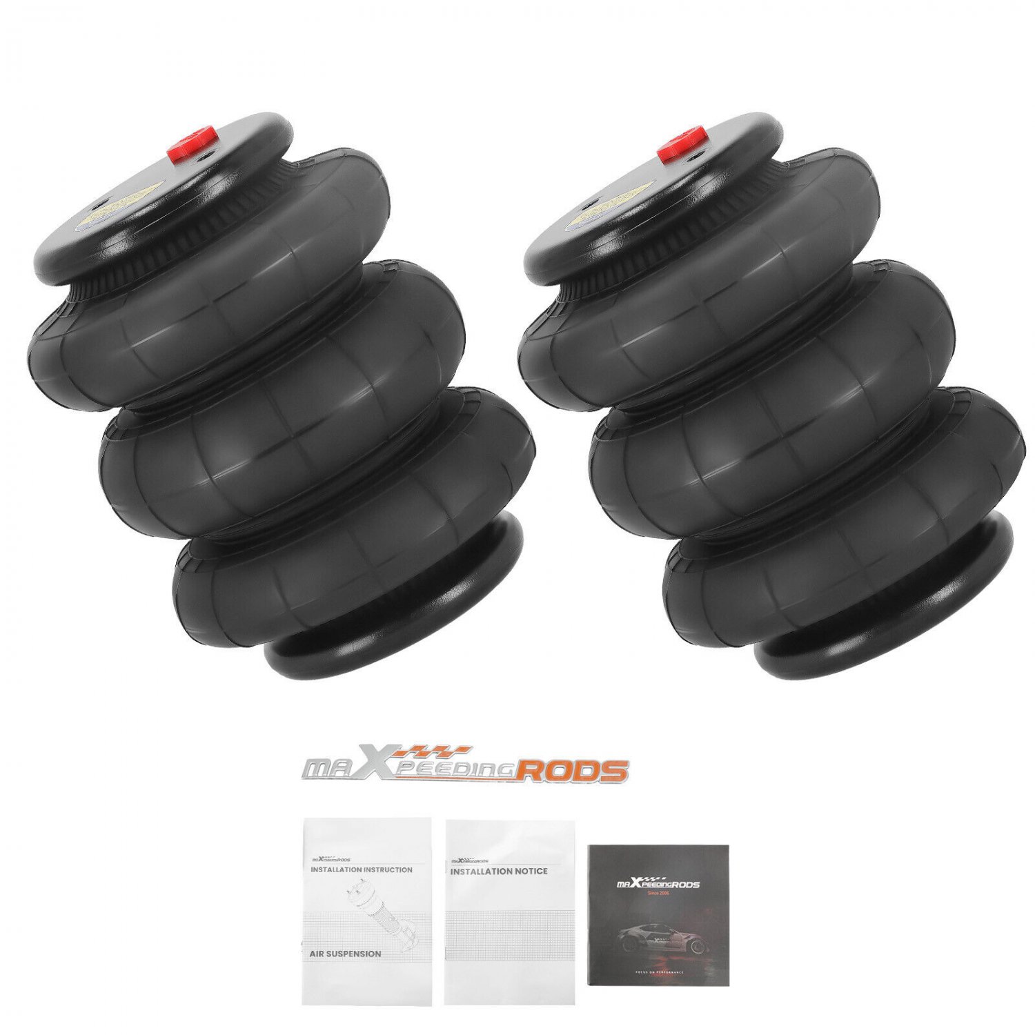Pair 2600lb Triple Bellow Air Spring Bag for Dodge Ram 1500 2600 3500 for GMC