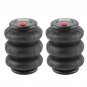 Pair Air Ride Triple Bellow Bag Standard 2600 lb 1/2"npt Single Port Heavy Duty