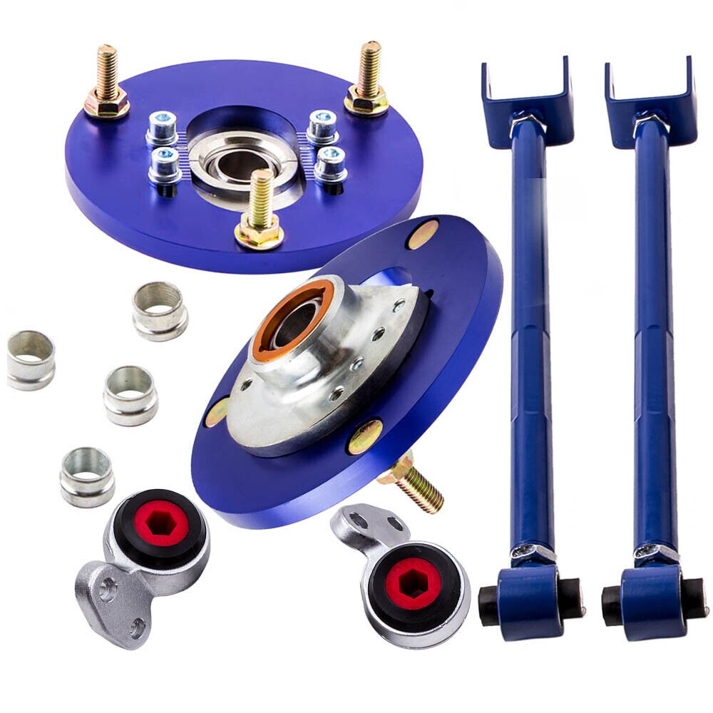 Suspension Camber Arm + Camber Plate Top Hat Control Arms Bushings for BMW E46