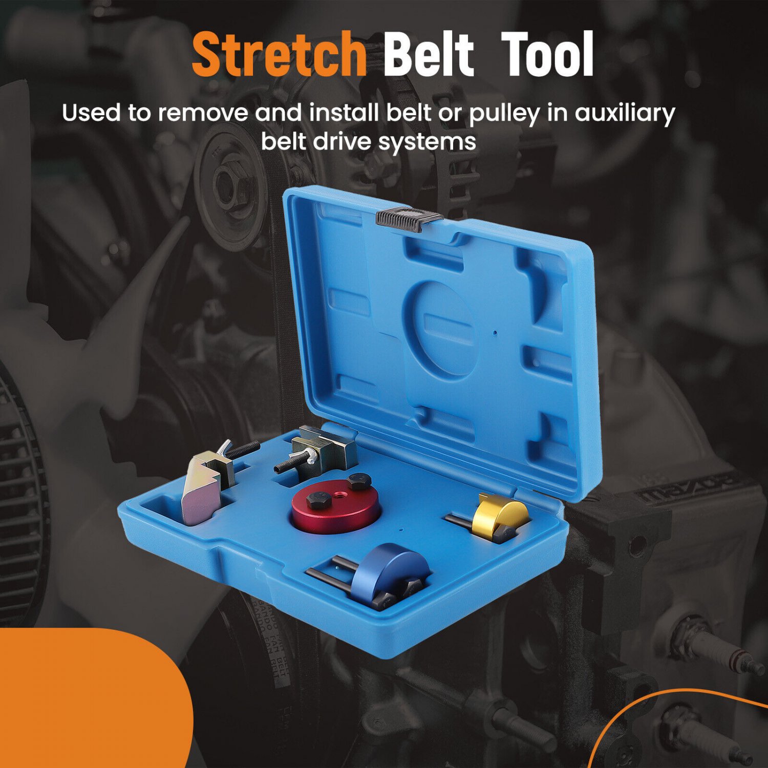 Auxiliary Stretch Belt Removal Installation Tool Set For Mazda Ford BMW