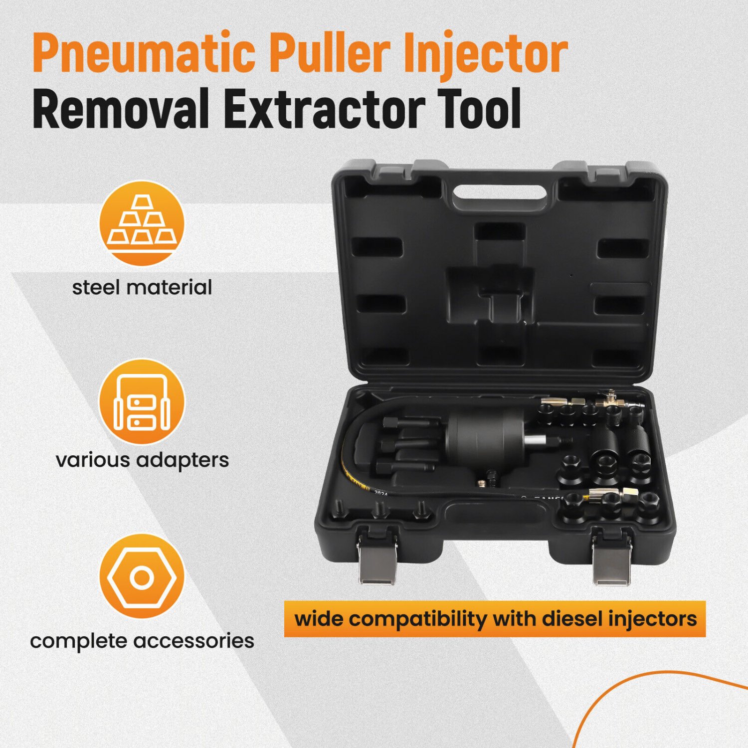 Air Vibration Injector Removal Extractor Remover Pneumatic Puller Tool Set NEW