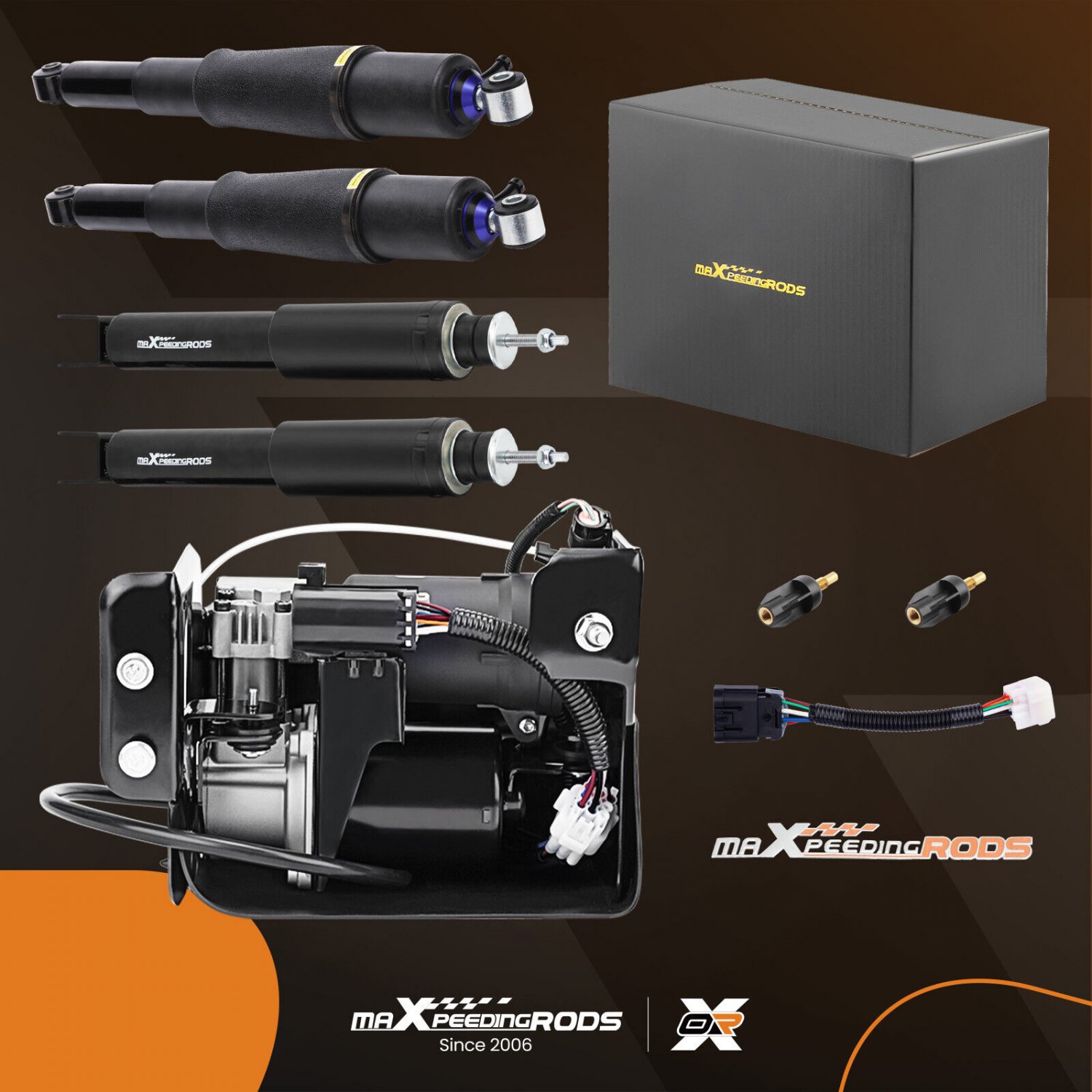 4Pcs Air Compressor Pump & Shock Struts Complete Kit For GMC Yukon XL 1500