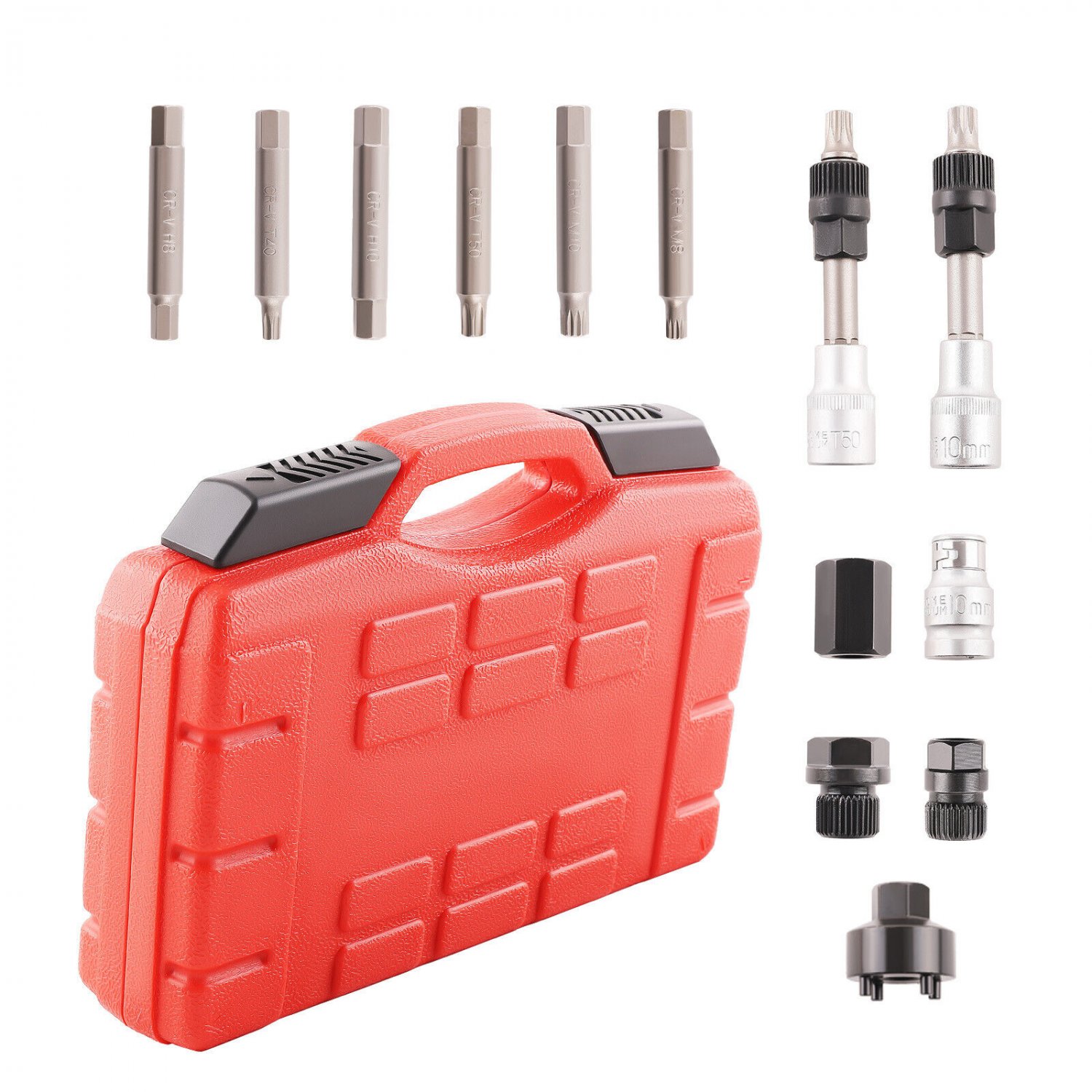 13pcs Alternator Freewheel Pulley Removal Socket Bit Set Garage Service Tool Kit