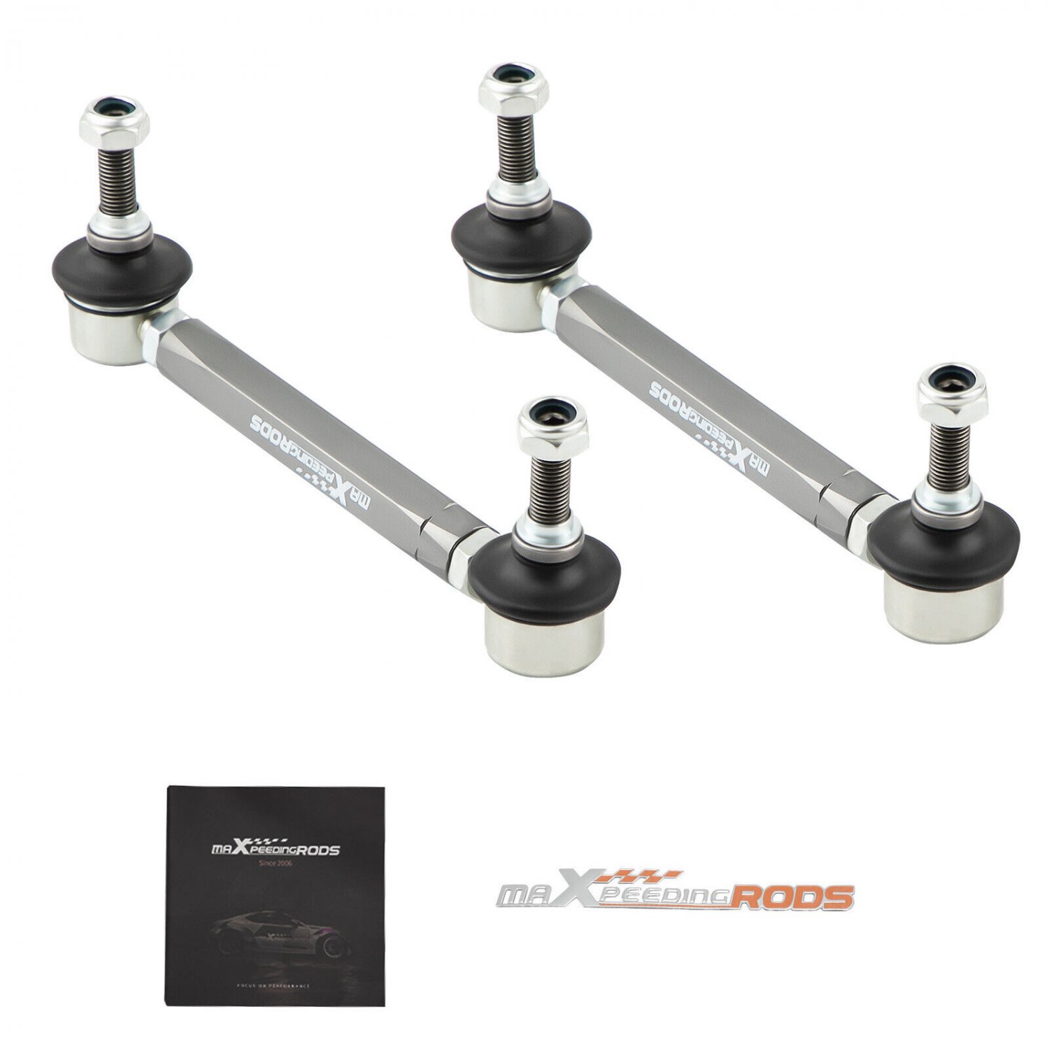 Pair Universal Adjustable Front Sway Bar End Links 180mm-230mm 10mm Balljoint