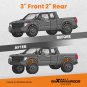 3" Front & 2" Rear Leveling Lift Kits for Toyota Tacoma 4WD 2005-2023 Diff Drop