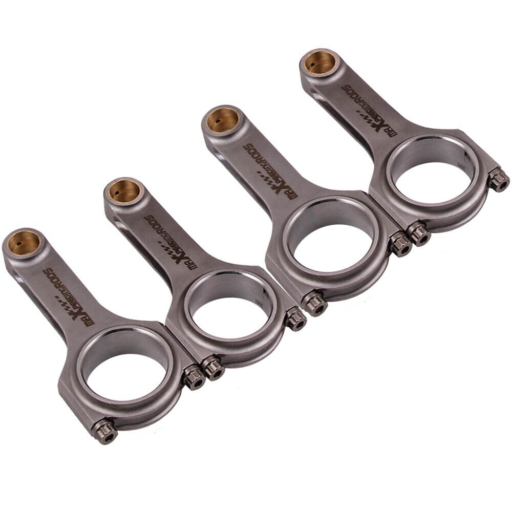4x H-Beam Connecting Rods + ARP2000 Bolts For Honda B18A B18B B20A B20Z Engine