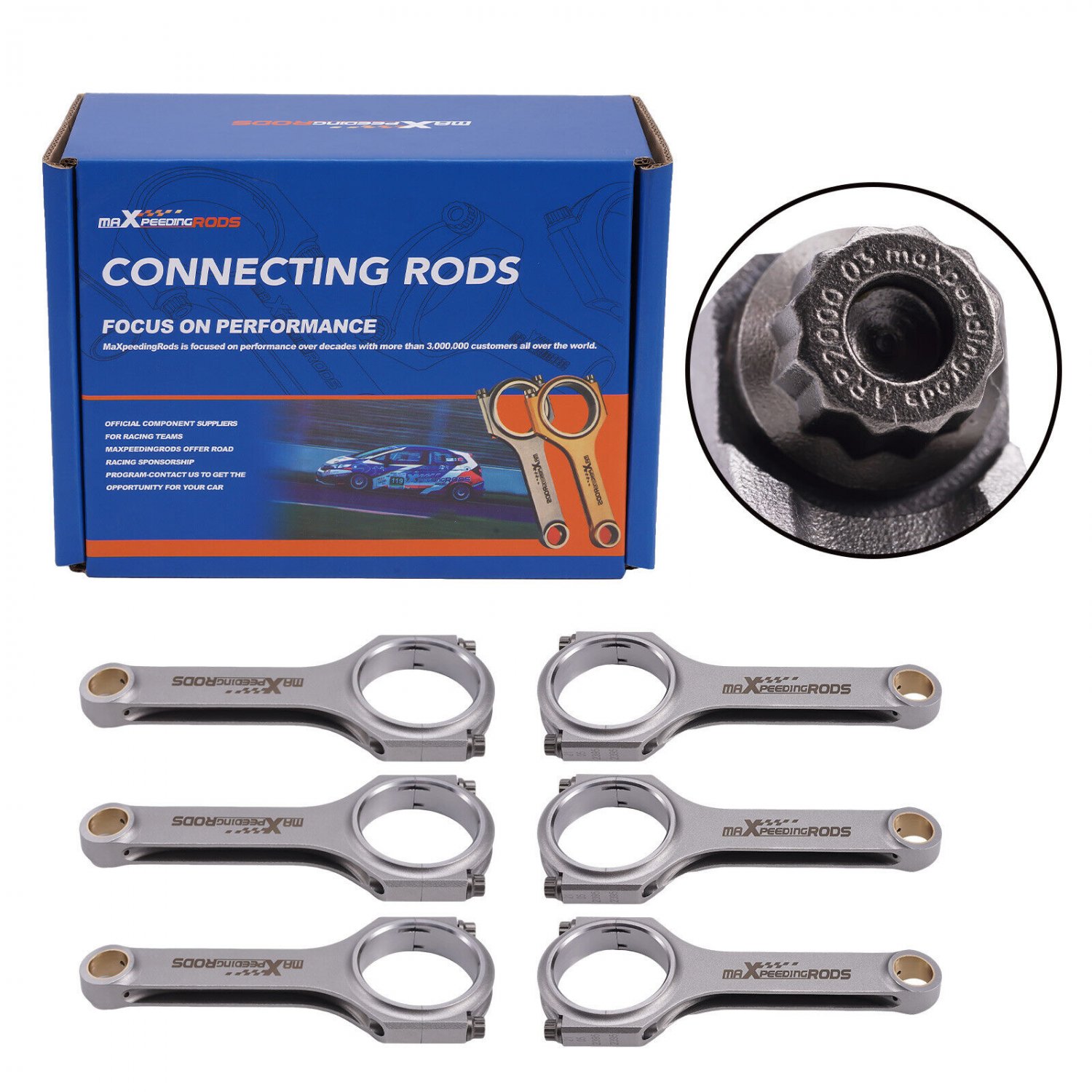 Forged H-Beam Connecting Rods ARP Bolts for BMW MINI Cooper B58 3.0T DOHC 148mm