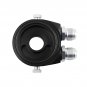 10 ROW AN10 Engine Oil Cooler Relocation Kit Filter Adapter + Line Hose Black