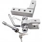 Dual Ball 2" Receiver Adjustable 6" Raise Drop Trailer Tow Hook with Lock