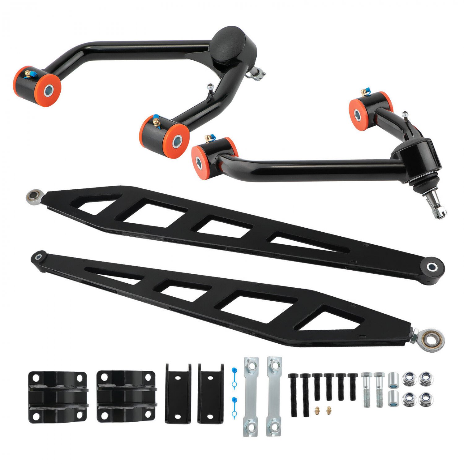 2-4" Lift Upper Control Arms + Rear Traction Bar For 07-18 Silverado Sierra 1500