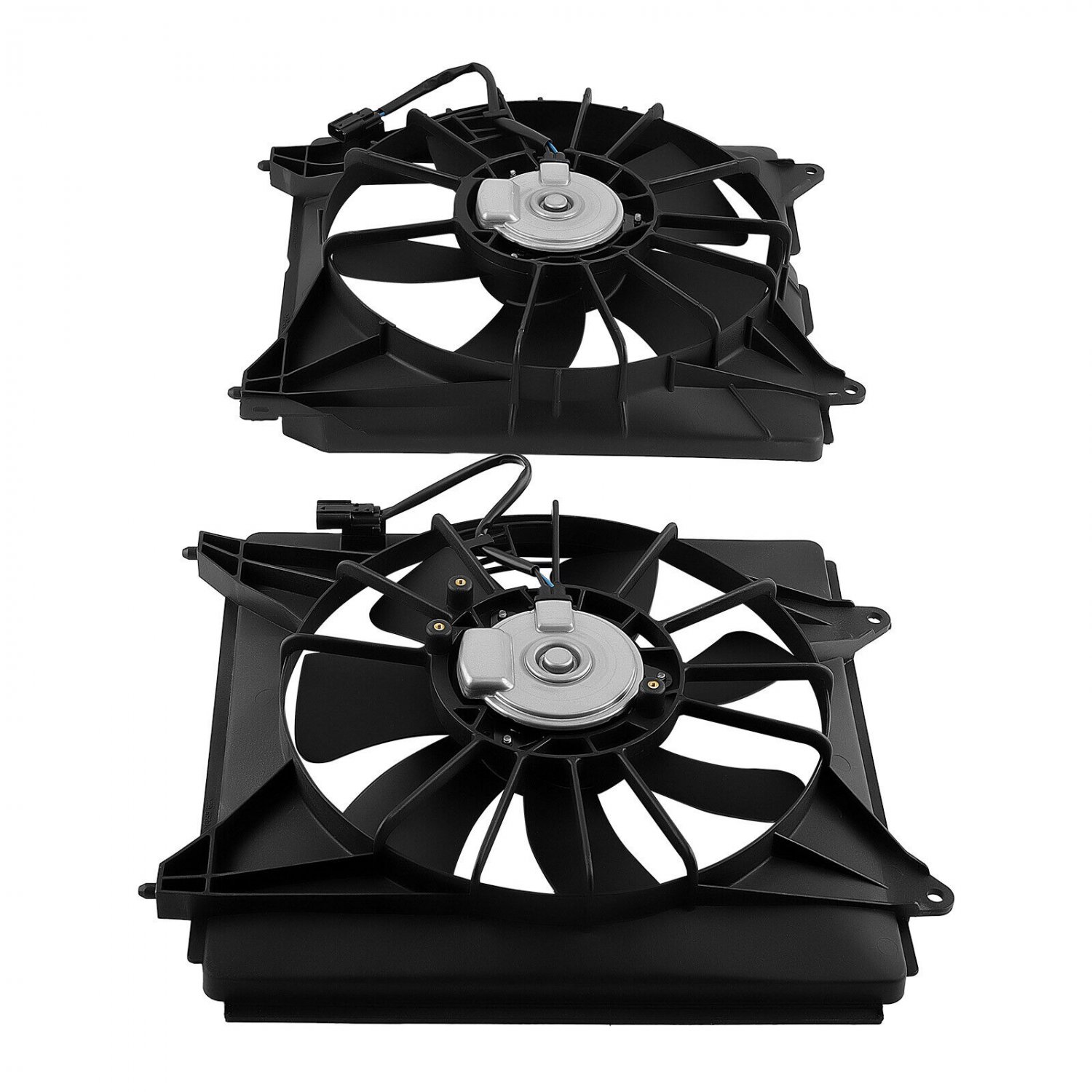 2Pcs Radiator Cooling Fan Set w/ Blade Motor & Shroud For Honda Accord 2013-2017