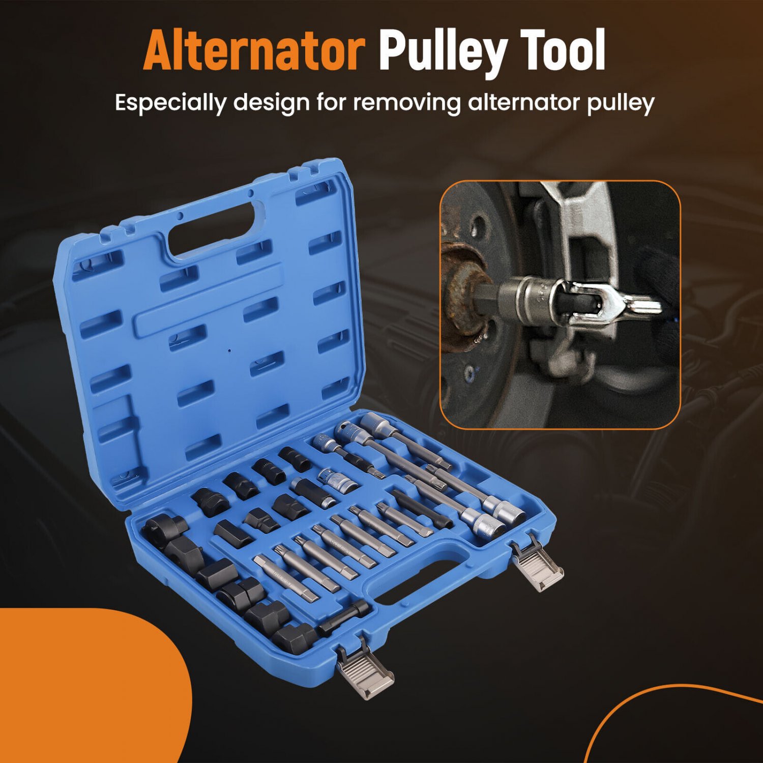 30pcs Alternator Pulley Service Decoupler for Removing Free-Wheel Drive Pulleys