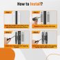 7 inch Hidden Door Hinges Kit, Zinc Alloy Heavy Duty Invisible Hinge 180 Degree