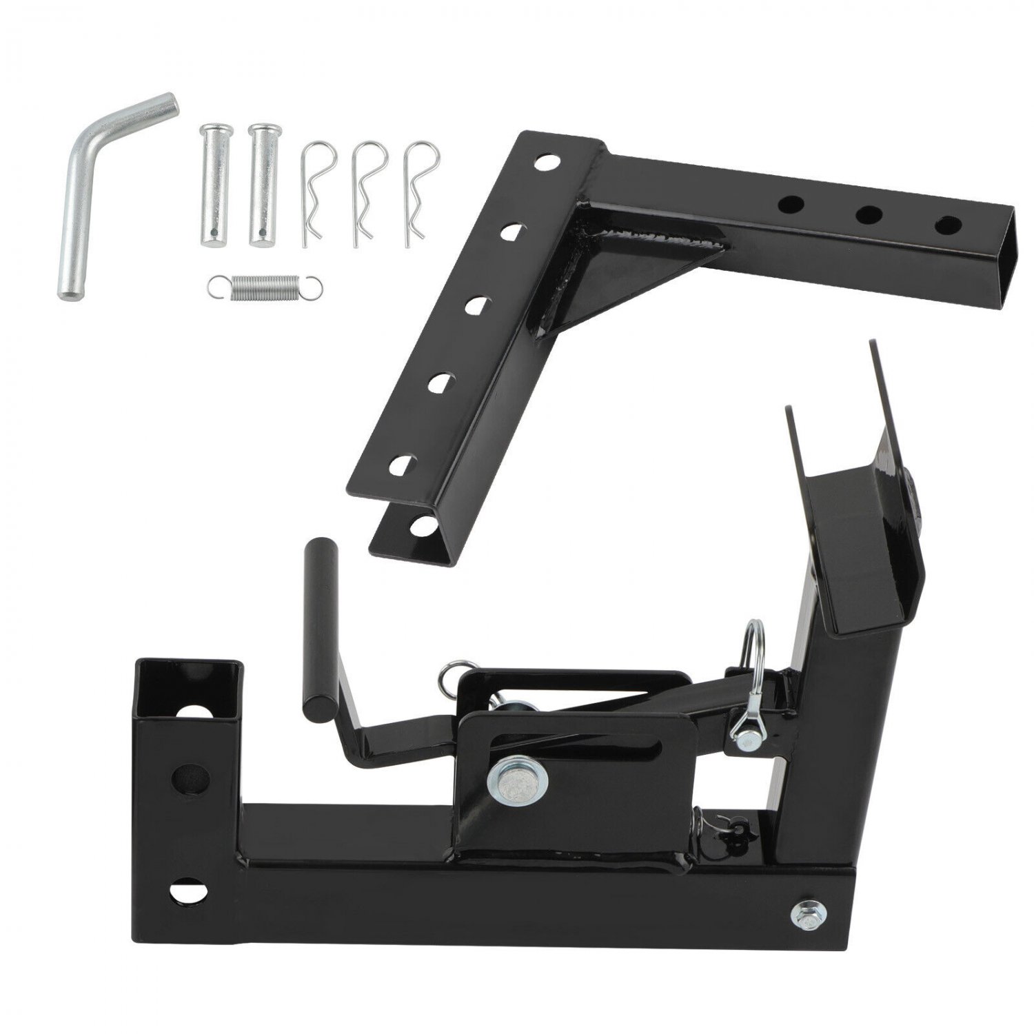 Trash Can Transporter Trailer Hitch w/ 2in Adapter for Golf Cart Truck Auto ATV