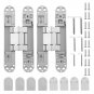 6 inch Hidden Door Hinges Kit, Silver Heavy Duty Invisible Hinge 180 Degree