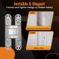 6 inch Hidden Door Hinges Kit, Silver Heavy Duty Invisible Hinge 180 Degree