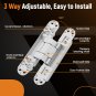 6 inch Hidden Door Hinges Kit, Silver Heavy Duty Invisible Hinge 180 Degree