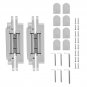 2PCS Hidden Door Hinges - 7" Silver Invisible Hinges, 180 Degree Swing Concealed