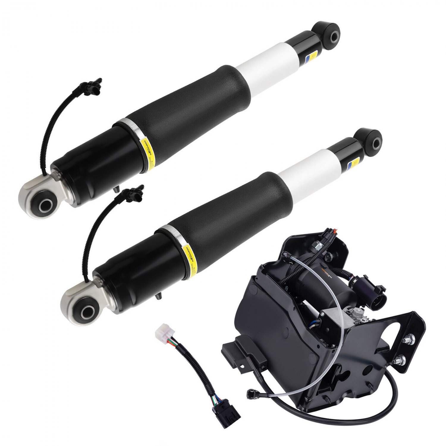 2x Air Suspension shocks&Compressor Pump For Escalade Suburban Tahoe Yukon 15-20