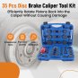 35 Pcs Disc Brake Caliper Compressor Tool Kit W/ 24 Adapters Fits Most Vehicles