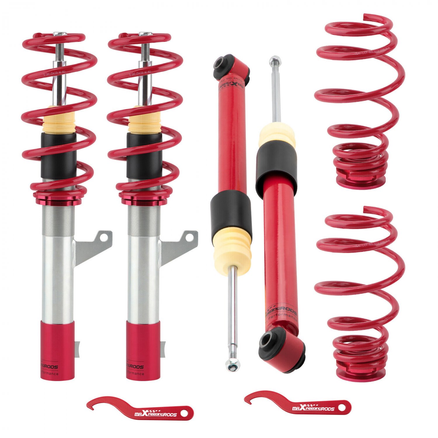 Front+Rear Coilovers Adj Height Shocks For VW MK5 Rabbit Jetta GTI 2006-2009