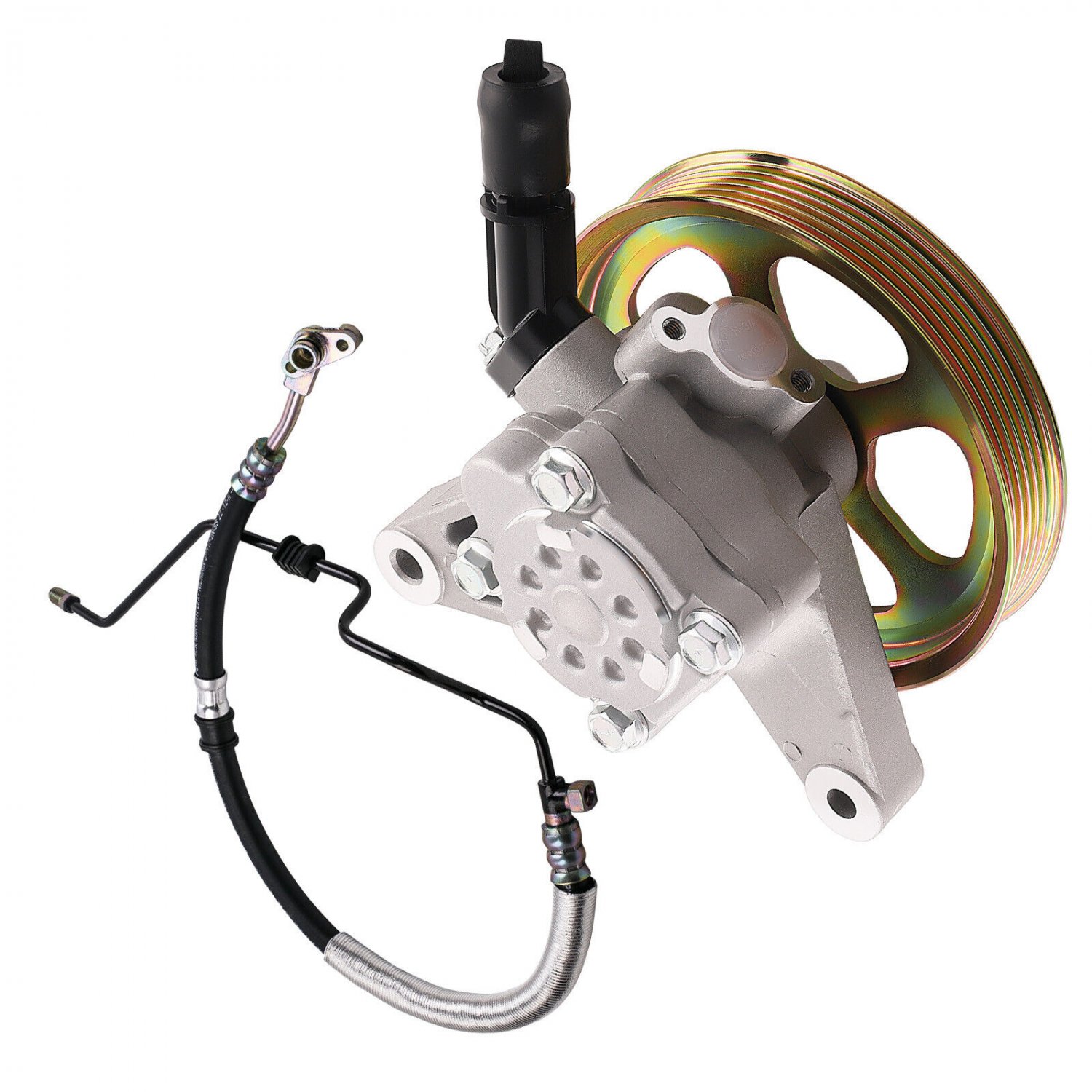 New Power Steering Pump w/ Pulley & Pressure Line Hose For Honda Odyssey 37238