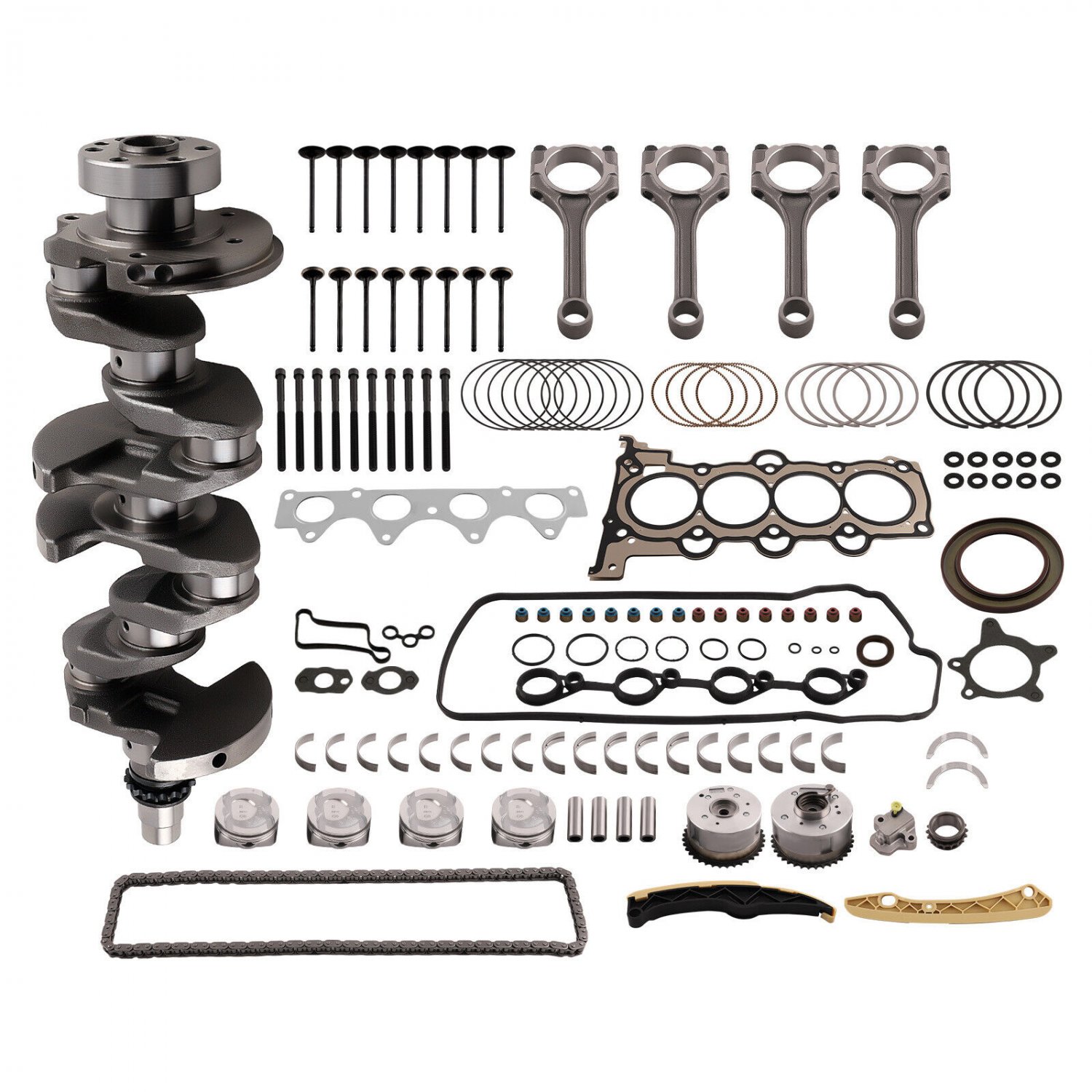 Engine Rebuild Overhaul Kit Crankshaft/Piston/Timing Fit HYUNDAI KIA 1.6L 12-19