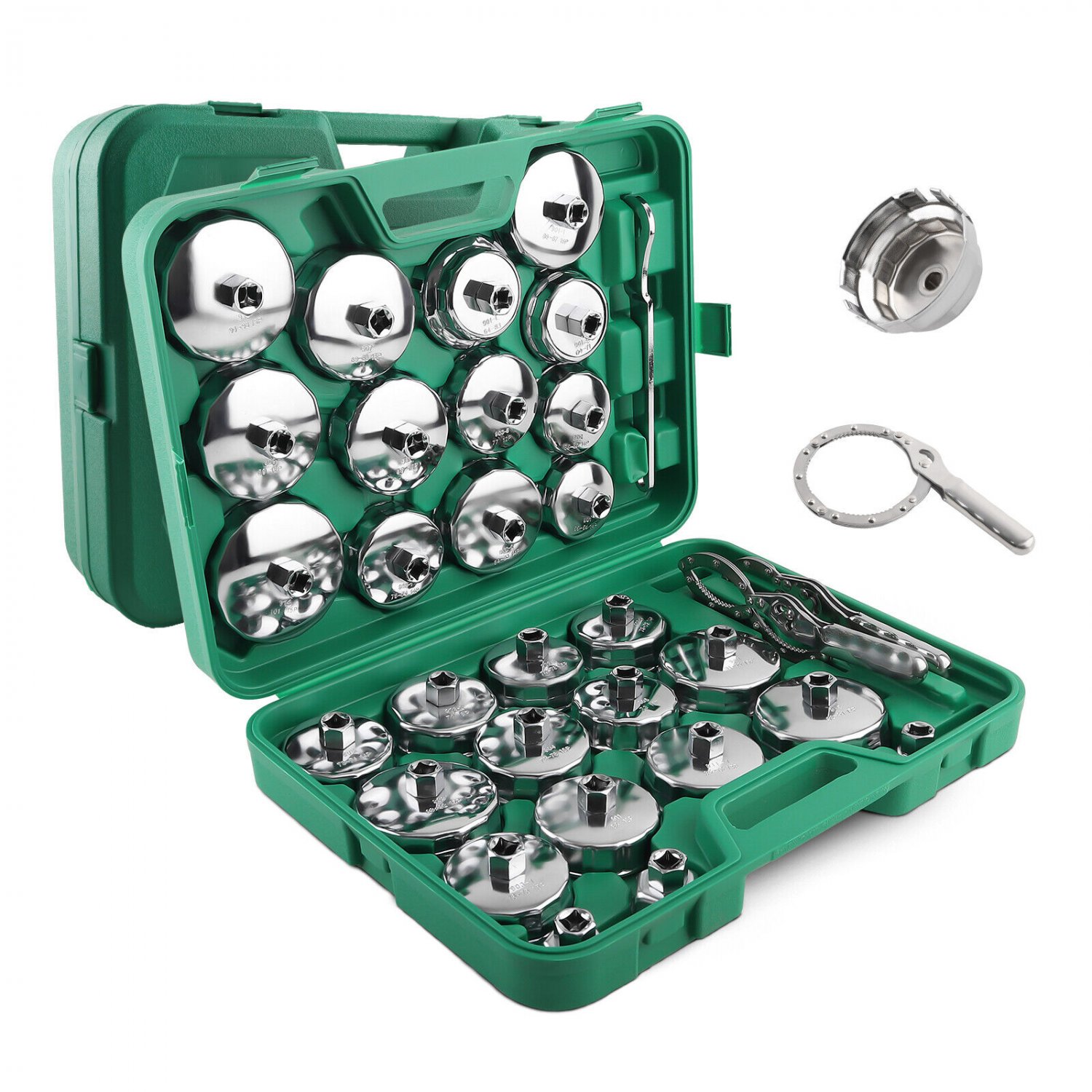 Auto Oil Filter Socket Wrench 1/2 inch Drive Cap Removal 31 pcs Steel Cup Type