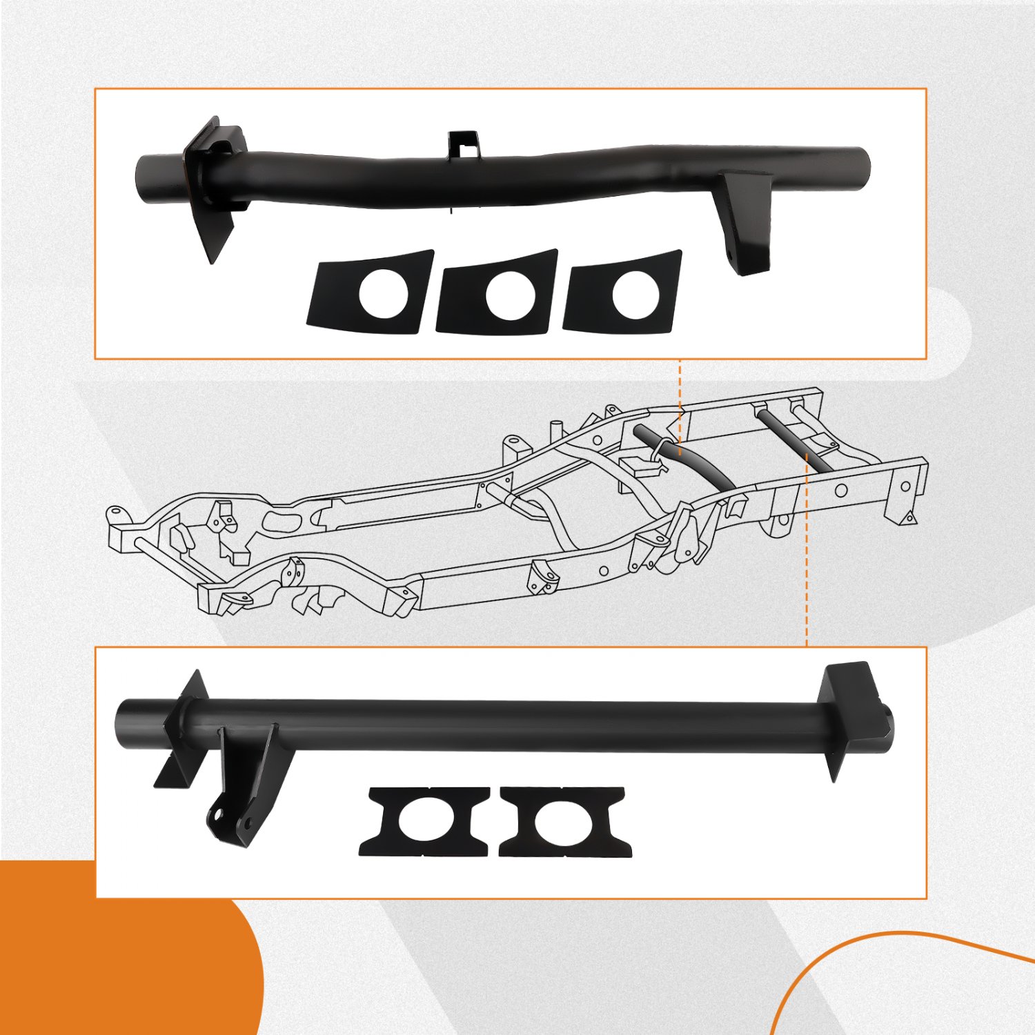 Rear Tank Support + Rear Shock Mount Crossmember For Chevy Silverado/GMC 07-14