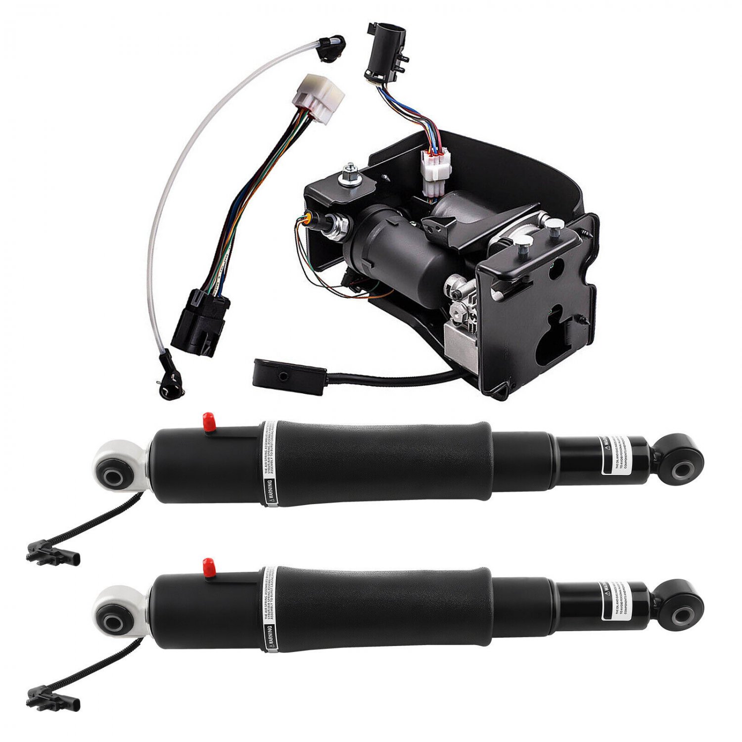 2x Air Suspension Shock + Air Compressor for Chevrolet Suburban 15-20 84176675