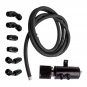 Baffled Oil Catch Can Kit Reservoir Tank with Dipstick Fuel Hose Line Bracket