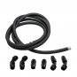 Baffled Oil Catch Can Kit Reservoir Tank with Dipstick Fuel Hose Line Bracket