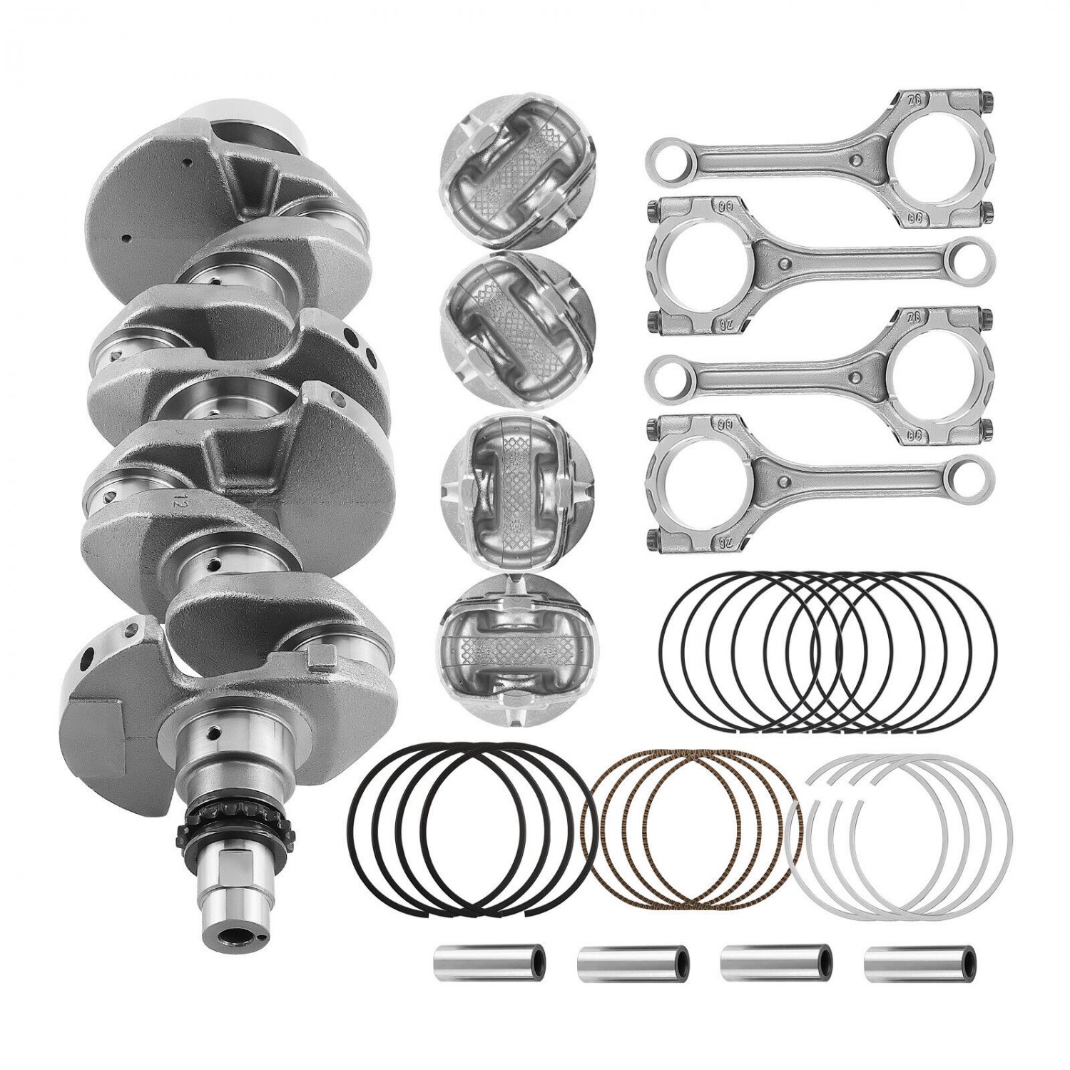 Crankshaft & Rods & Piston Ring Set For G4FD 1.6L Hyundai Accent Kia Soul 12-16