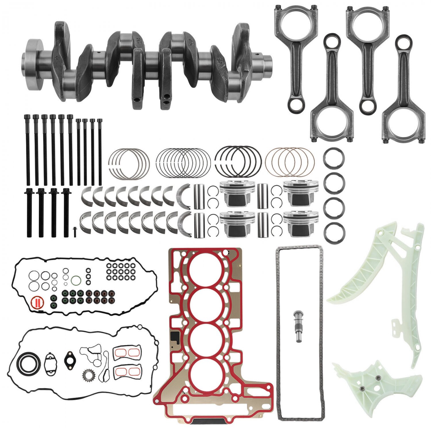 N20 2.0 Engine Overhaul Rebuild Kit Crankshaft/Conrods/Piston Kit/Gasket For BMW