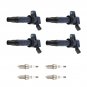 4 Ignition Coils + Spark Plugs For Hyundai Equus Kia Borrego Rondo UF611 4469