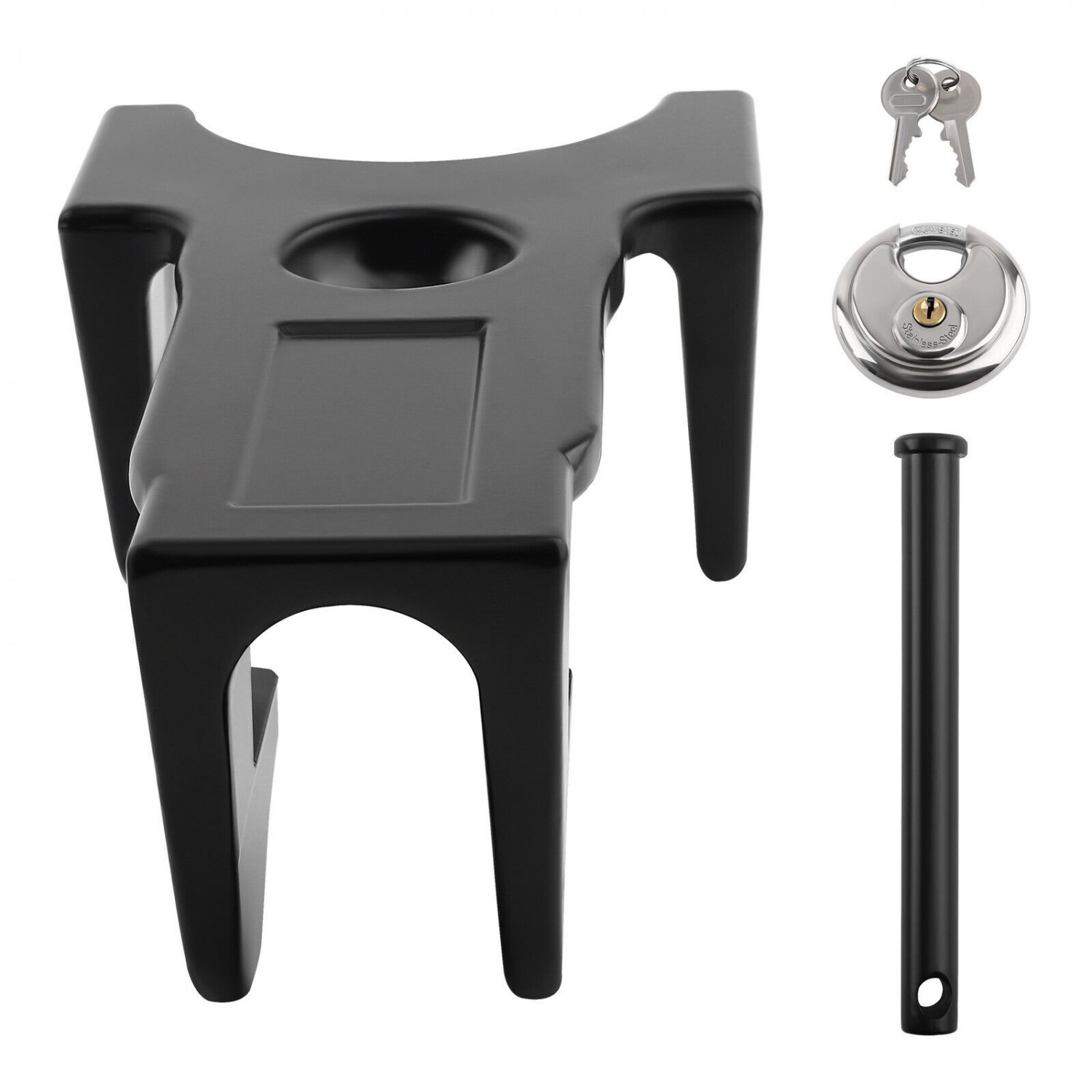 Gooseneck Trailer Hitch Lock w/ Key Lock Padlock for RV Livestock Hauler Trailer
