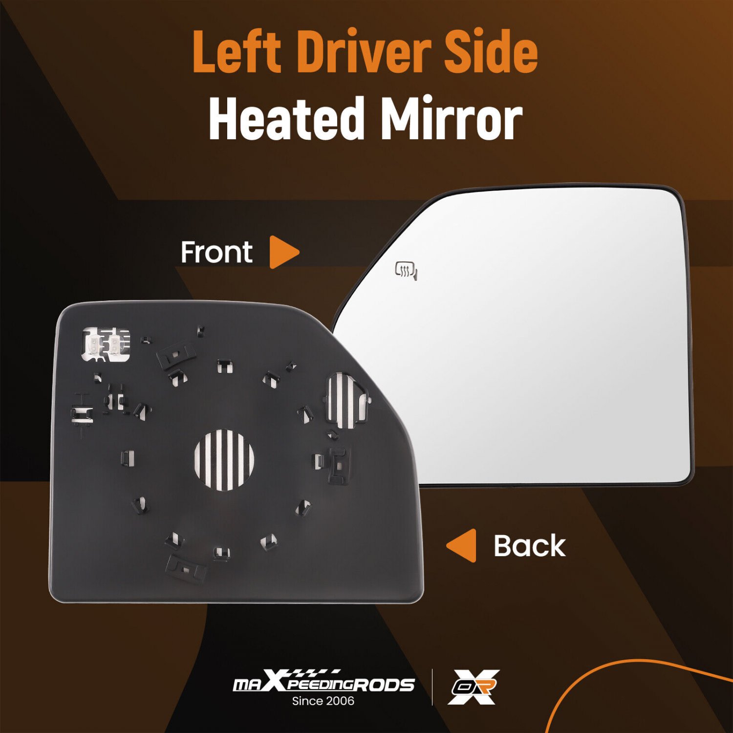 Left Driver Side Mirror Glass Heated w/ Backing For Ford F-150 15-21 FL3Z17K707R