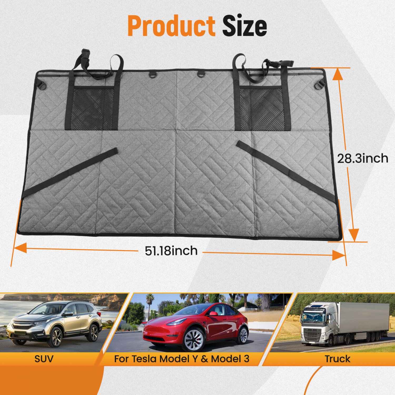 Car Back Seat Extender Comfortable & Durable For Tesla Model Y Model 3 For SUVs
