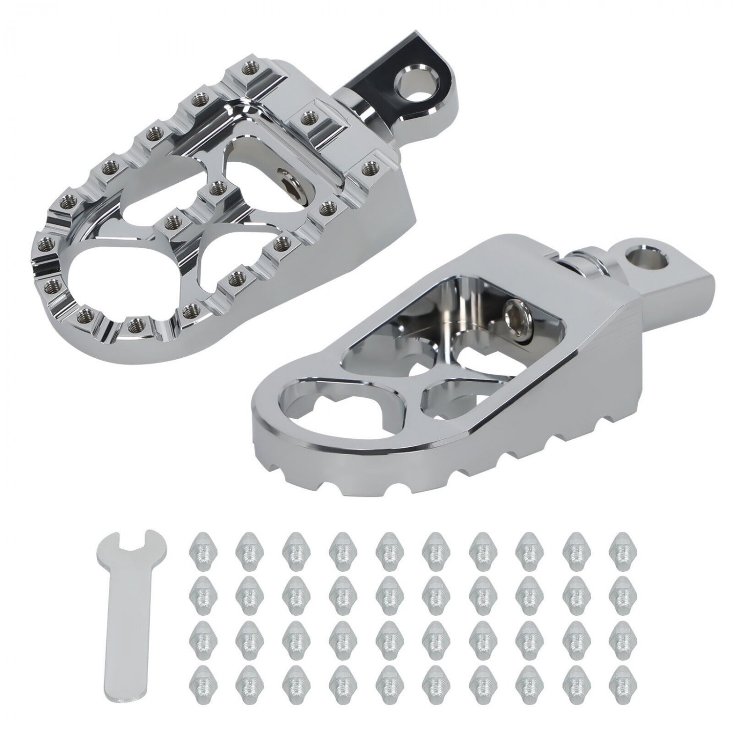 Wide Foot Pegs MX Style CNC Aluminum For Harley Dyna Sportster Touring Road King