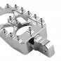Chrome Wide Fat Foot Pegs MX Footpeg Fit For Harley Dyna Sportster Fatboy