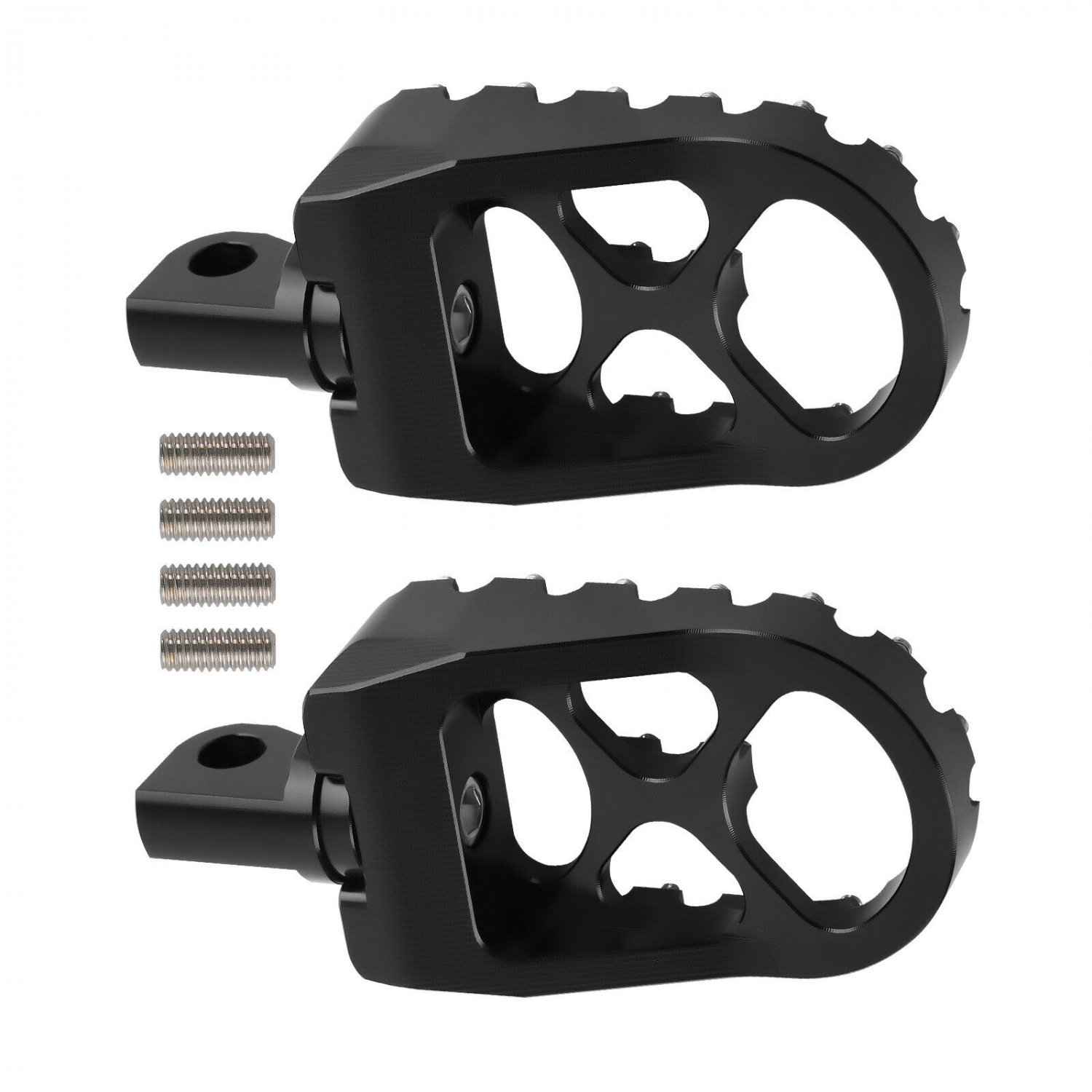 Black CNC Wide Fat MX Style Foot Pegs Footrests Footpegs Foot Rests For Harley