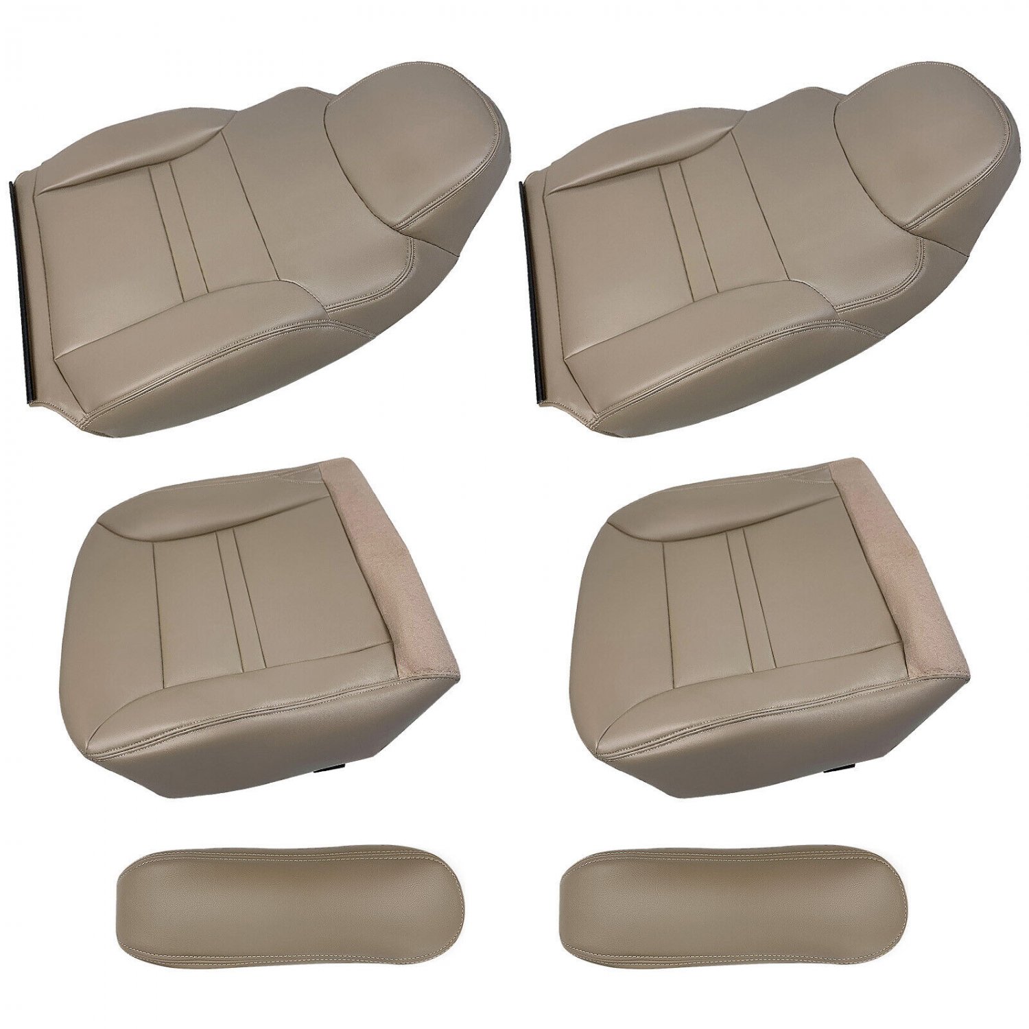 Front Bottom & Back Leather Seat Cover Tan For Ford Excursion Limited 2000 2001