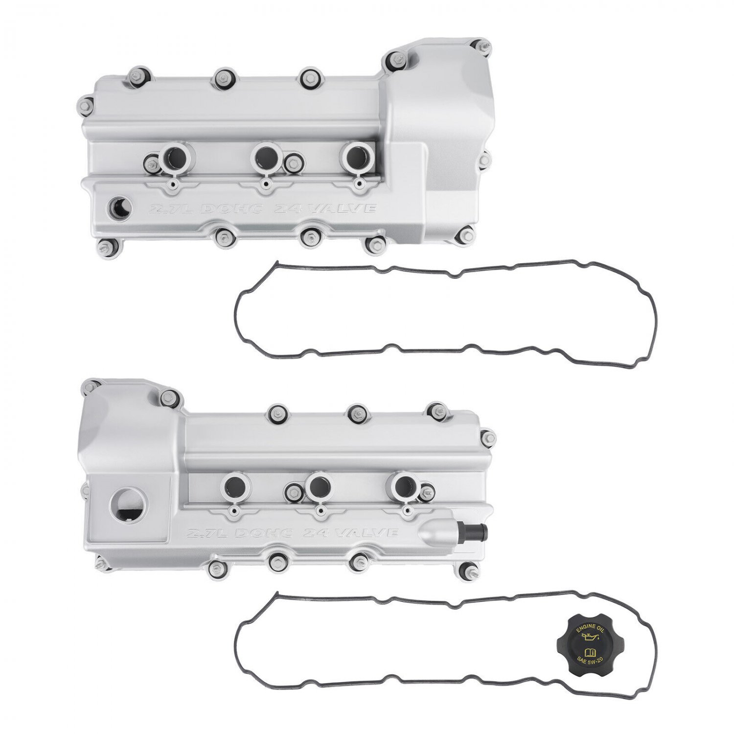 Left & Right Aluminum Valve Cover Set for Chrysler Sebring 300 Dodge 2.7L 07-10