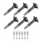 6 Ignition Coils & Iridium Spark Plugs For Chrysler 300 Dodge Charger Volkswagen